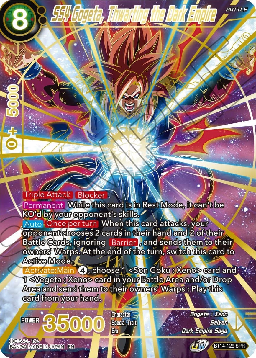 SS4 Gogeta, Thwarting the Dark Empire (SPR) — Cross Spirits card