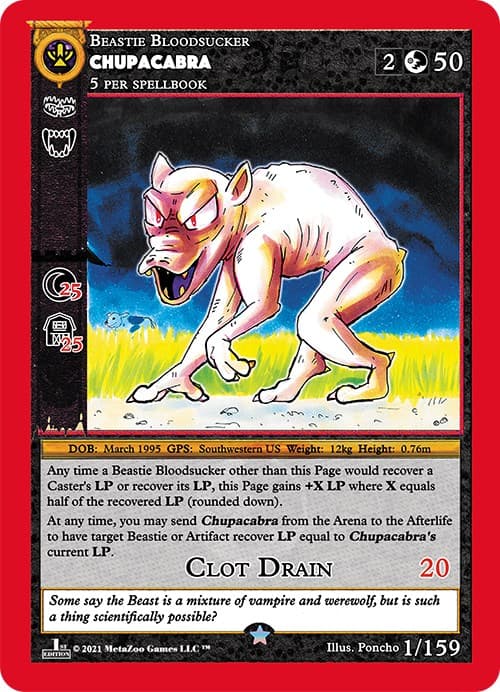 Chupacabra — Cryptid Nation: First Edition card