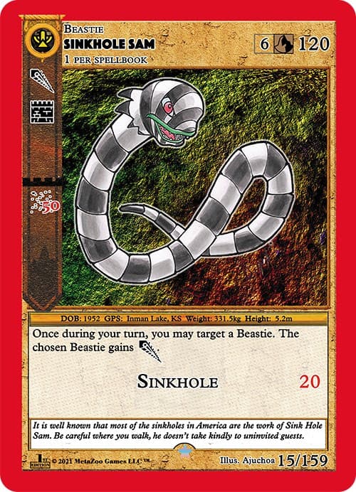 Sinkhole Sam — Cryptid Nation: First Edition card