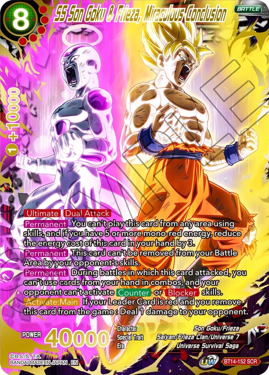 SS Son Goku & Frieza, Miraculous Conclusion — Cross Spirits card