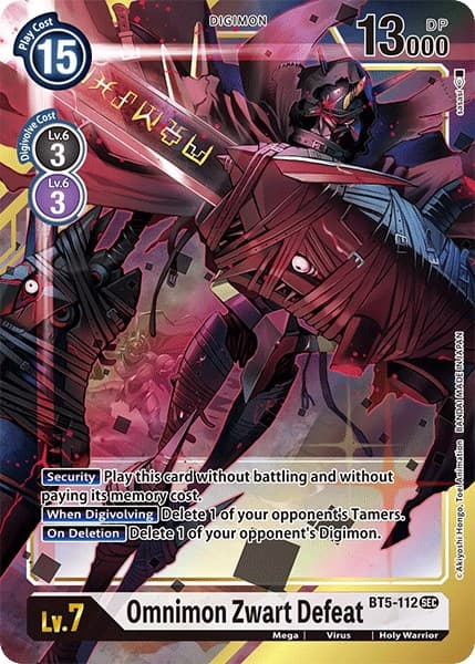 Omnimon Zwart Defeat (Alternate Art) — Battle of Omni card