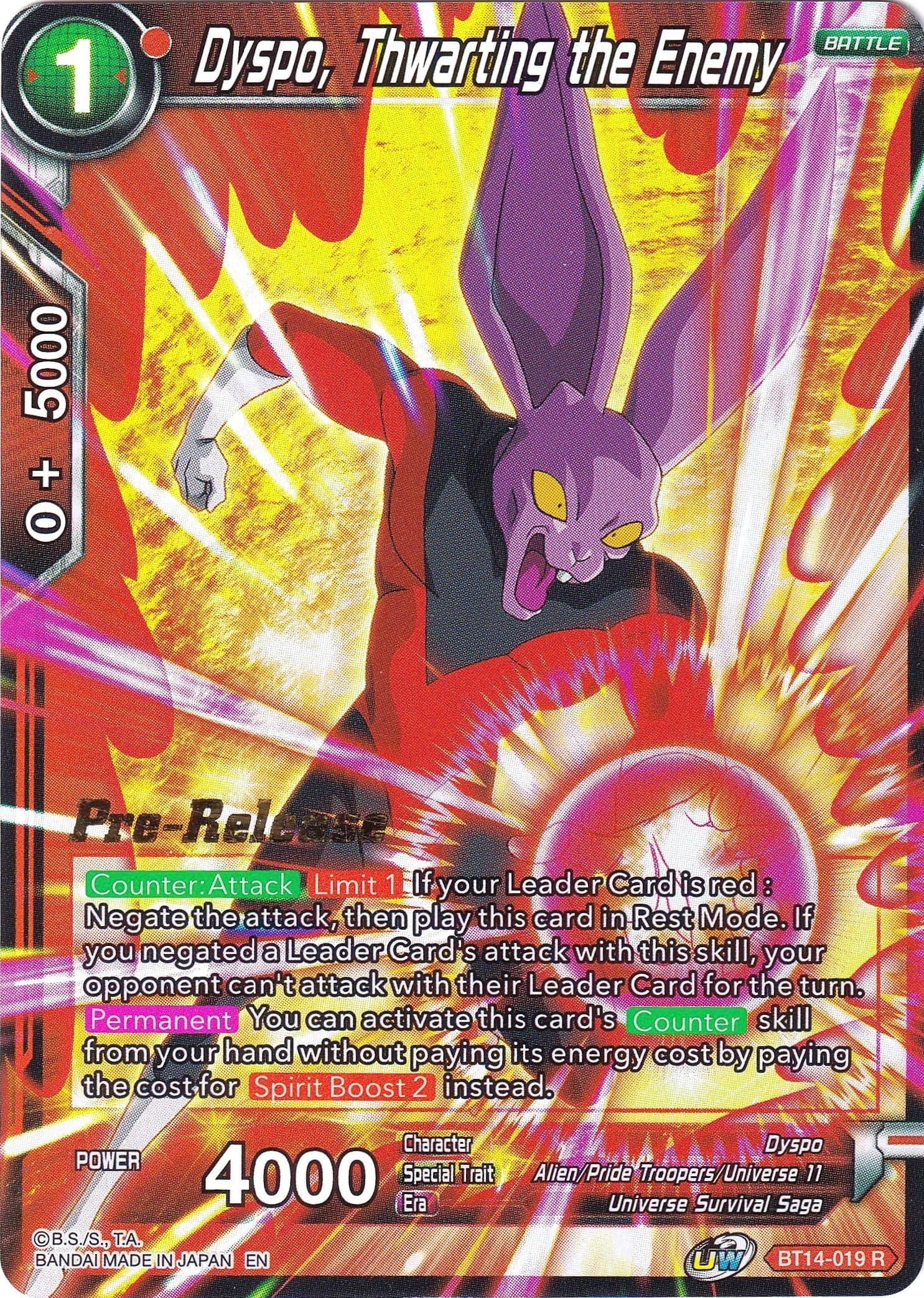 Dyspo, Thwarting the Enemy — Cross Spirits Pre-Release Cards card