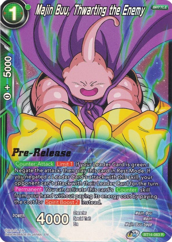 Majin Buu, Thwarting the Enemy — Cross Spirits Pre-Release Cards card