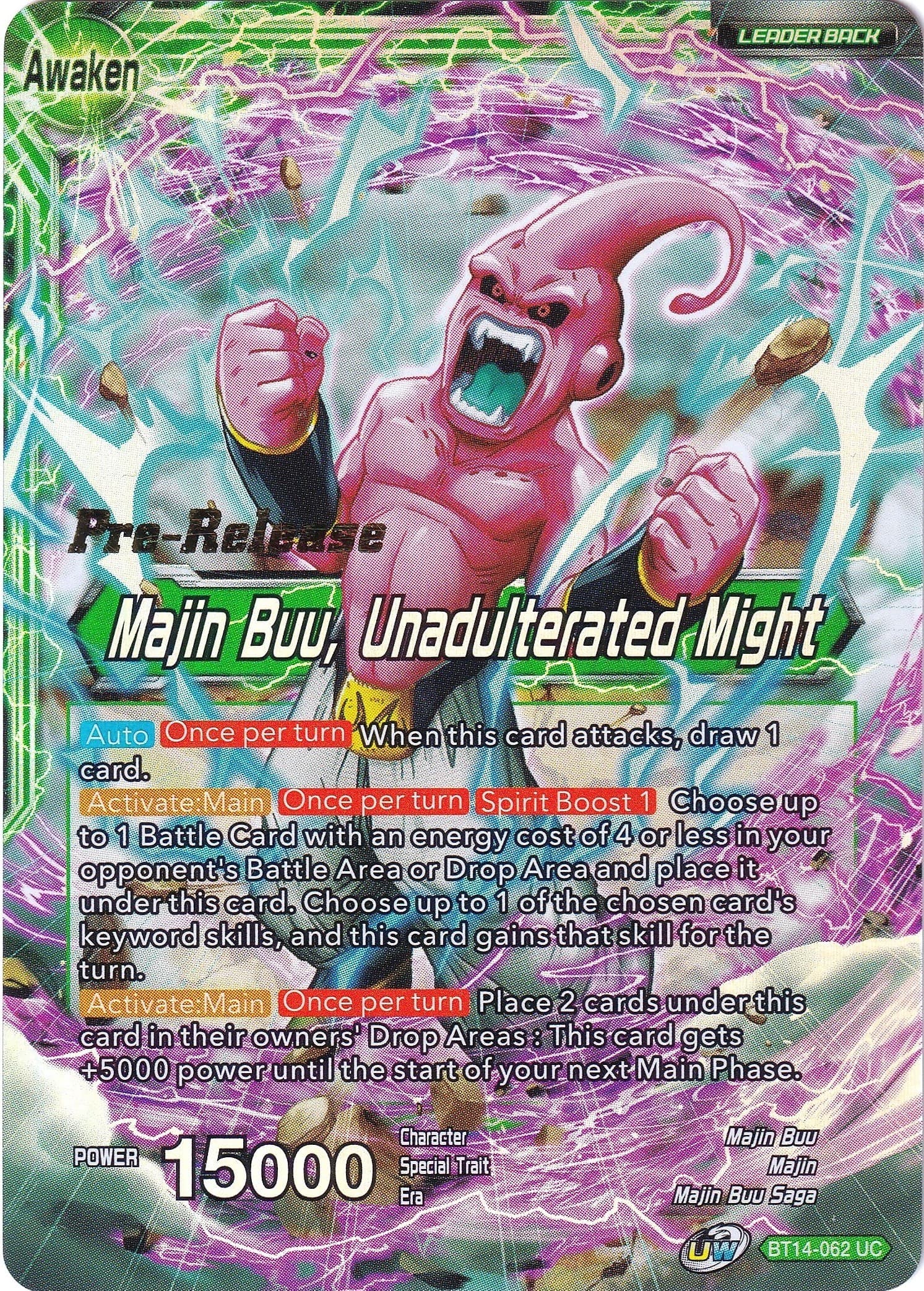 Majin Buu // Majin Buu, Unadulterated Might — Cross Spirits Pre-Release Cards card