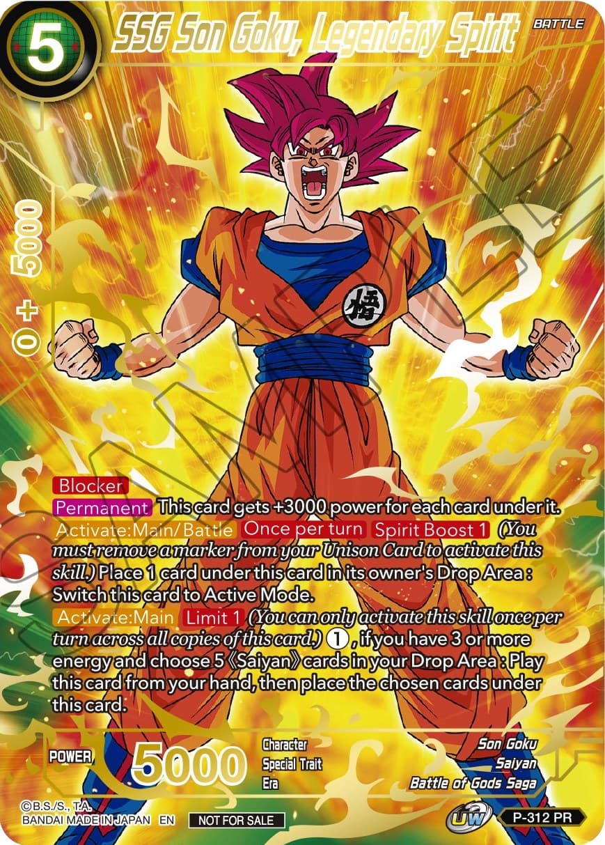 SSG Son Goku, Legendary Spirit (Gold Stamped) — Promotion Cards card