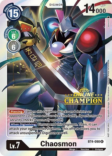 Chaosmon - BT4-090 (2021 Championship Online Regional) [Online Champion] — Great Legend card