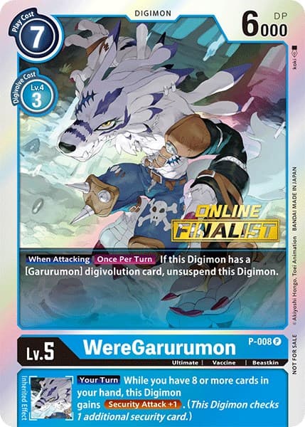 WereGarurumon - P-008 (2021 Championship Online Regional) [Online Finalist] — Digimon Promotion Cards card