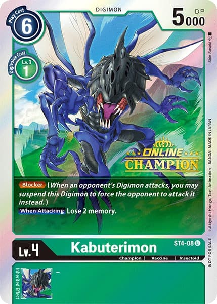 Kabuterimon - ST4-08 (2021 Championship Online Regional) [Online Champion] — Starter Deck 04: Giga Green card