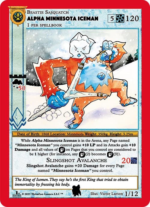 Alpha Minnesota Iceman — Cryptid Nation: First Edition Tribal Theme Decks card