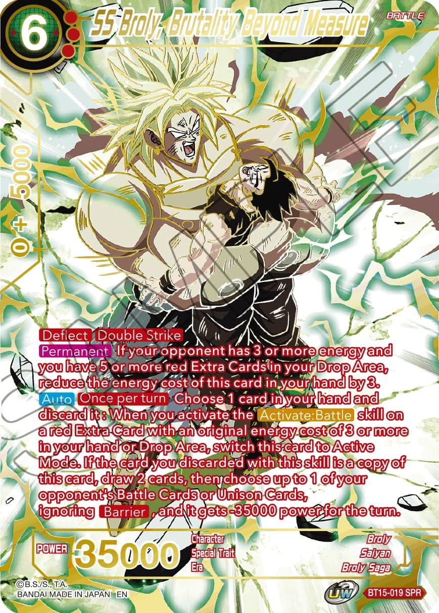 SS Broly, Brutality Beyond Measure (SPR) — Saiyan Showdown card