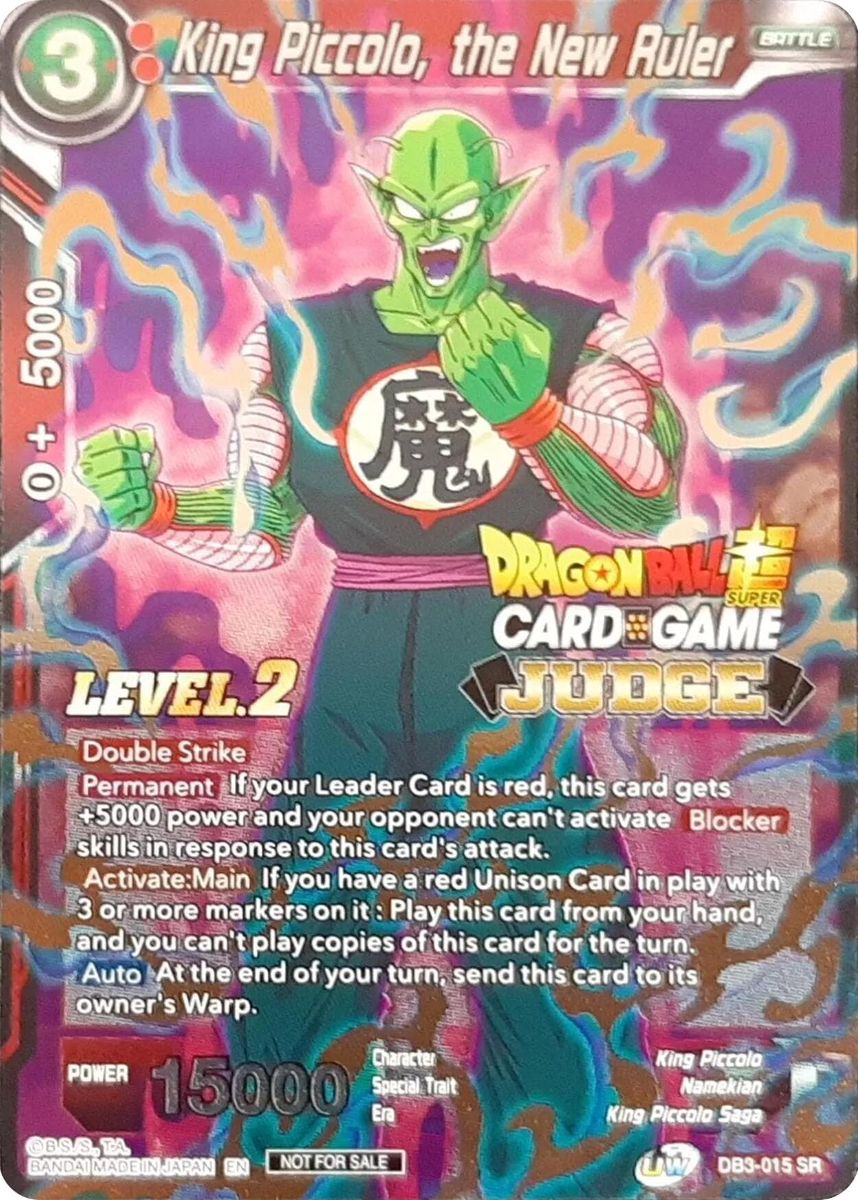 King Piccolo, the New Ruler (Level 2) — Judge Promotion Cards card