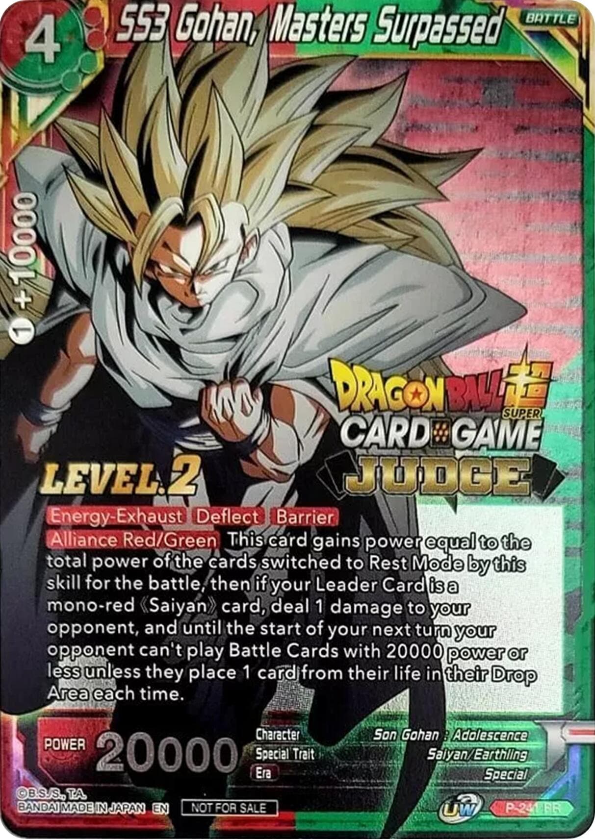 SS3 Gohan, Masters Surpassed (Level 2) — Judge Promotion Cards card