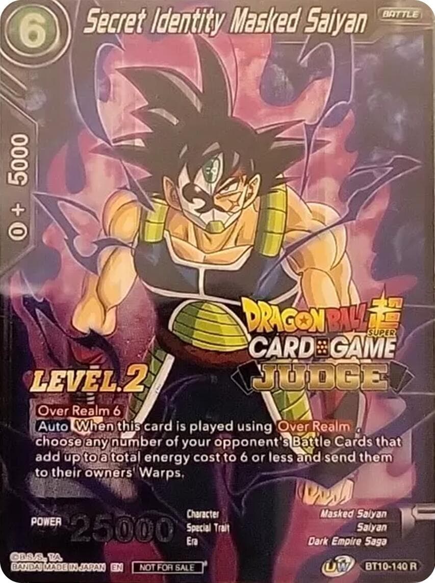Secret Identity Masked Saiyan (Level 2) — Judge Promotion Cards card