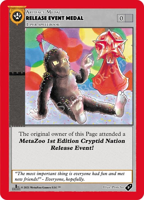 Release Event Medal (Cryptid Nation) — Medals card