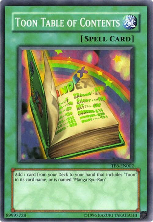 Toon Table of Contents — Tournament Pack 6 card