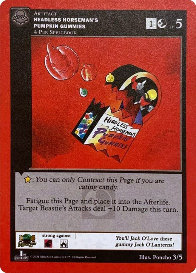 Headless Horseman's Pumpkin Gummies (First Edition) — Holiday Promos card