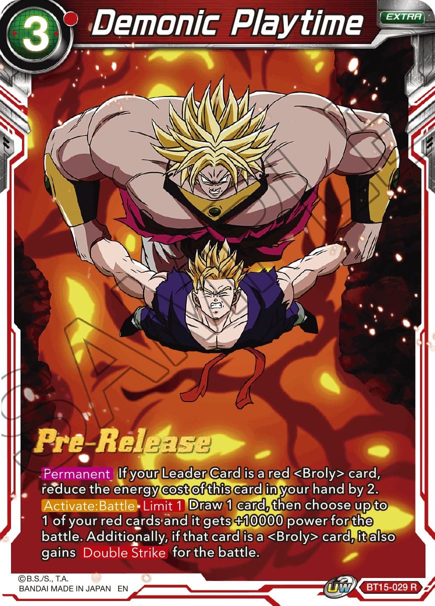 Demonic Playtime — Saiyan Showdown Pre-Release Cards card
