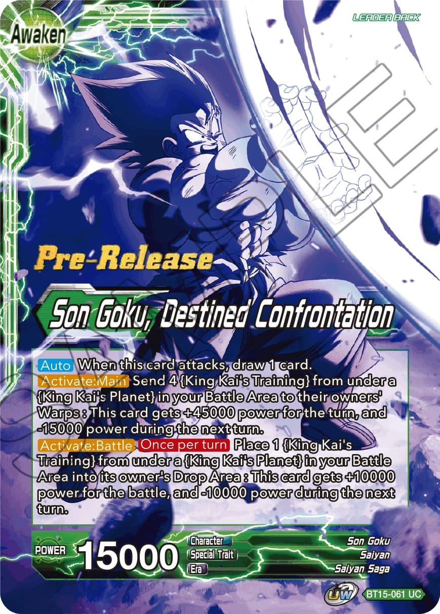 Son Goku // Son Goku, Destined Confrontation — Saiyan Showdown Pre-Release Cards card