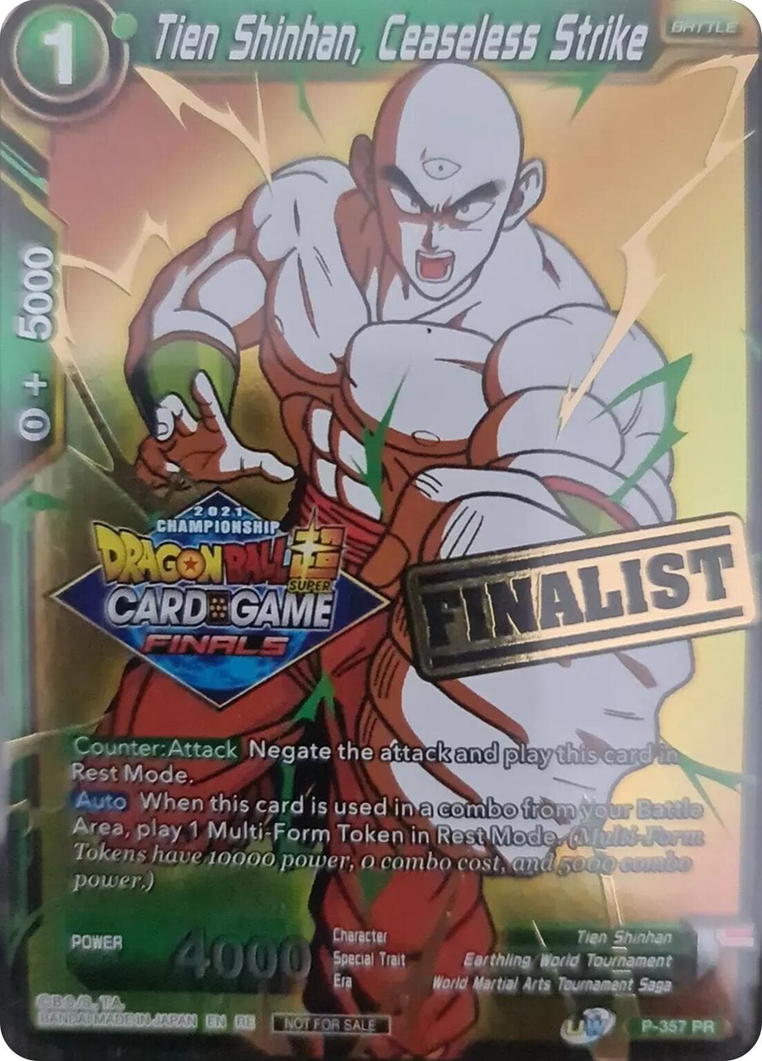 Tien Shinhan, Ceaseless Strike (Championship 2021 Vault Set) (Finalist Gold Stamped) — Promotion Cards card