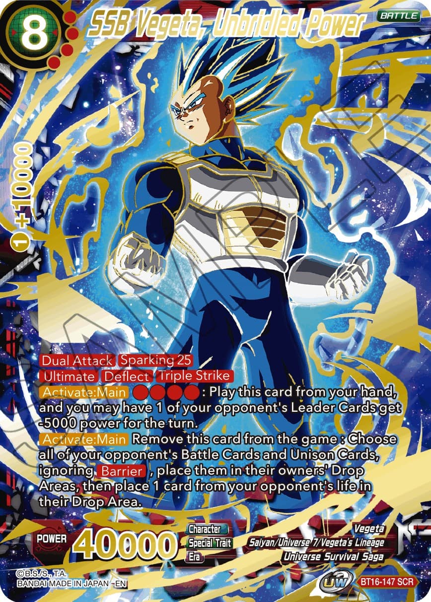 SSB Vegeta, Unbridled Power — Realm of the Gods card