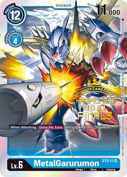 MetalGarurumon (2021 Championship Finals Event Pack Alt-Art Gold Stamp Set) — Starter Deck 02: Cocytus Blue card