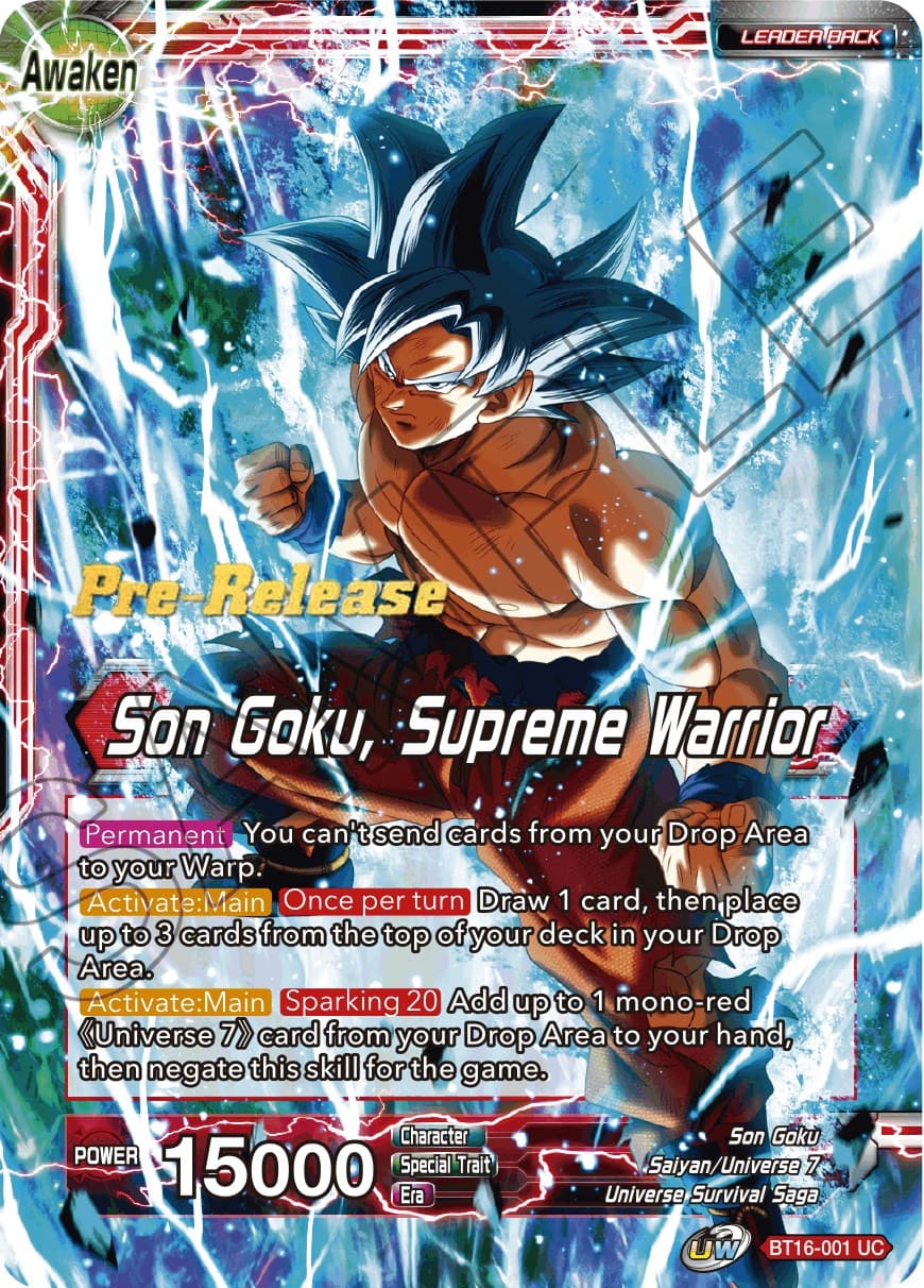 Son Goku // Son Goku, Supreme Warrior — Realm of the Gods Pre-Release Cards card