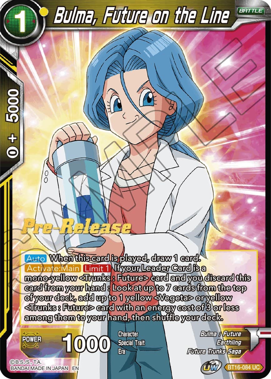 Bulma, Future on the Line — Realm of the Gods Pre-Release Cards card