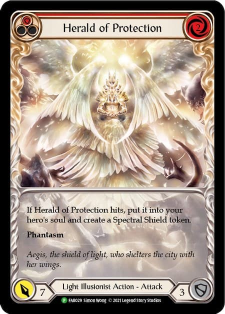 Herald of Protection (Red) - FAB029 — Flesh and Blood: Promo Cards card