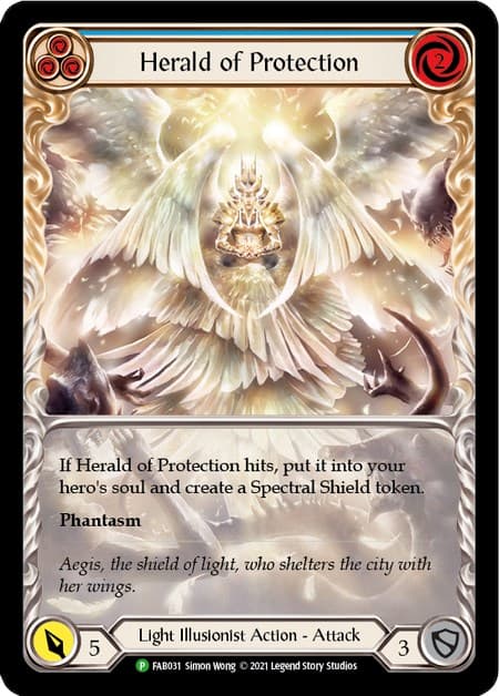 Herald of Protection (Blue) - FAB031 — Flesh and Blood: Promo Cards card