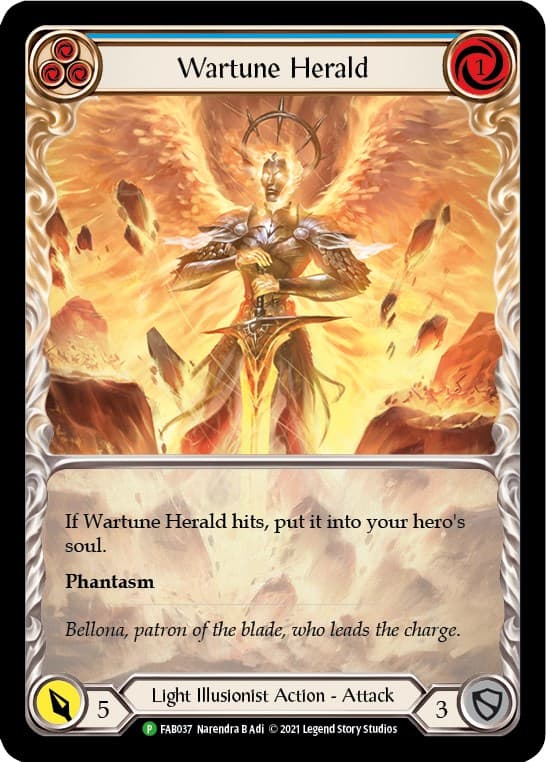 Wartune Herald (Blue) (Extended Art) - FAB037 — Flesh and Blood: Promo Cards card