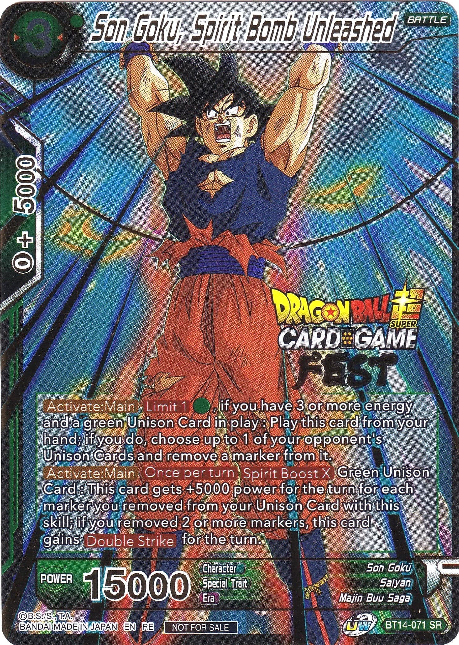 Son Goku, Spirit Bomb Unleashed (Card Game Fest 2022) — Tournament Promotion Cards card