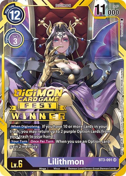 Lilithmon (Digimon Card Game Fest 2022 Winner) — Release Special Booster 1.0 card