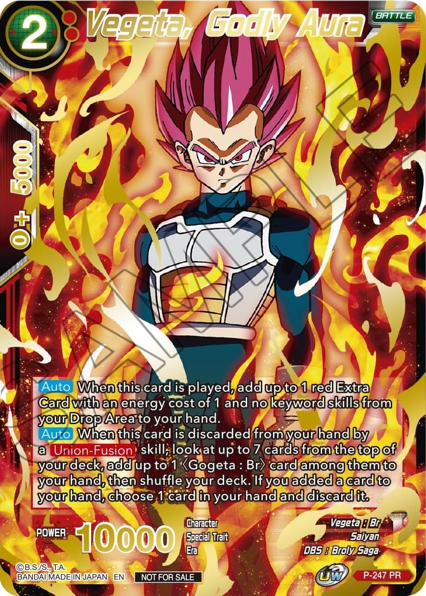 Vegeta, Godly Aura (Alternate Art) — Tournament Promotion Cards card