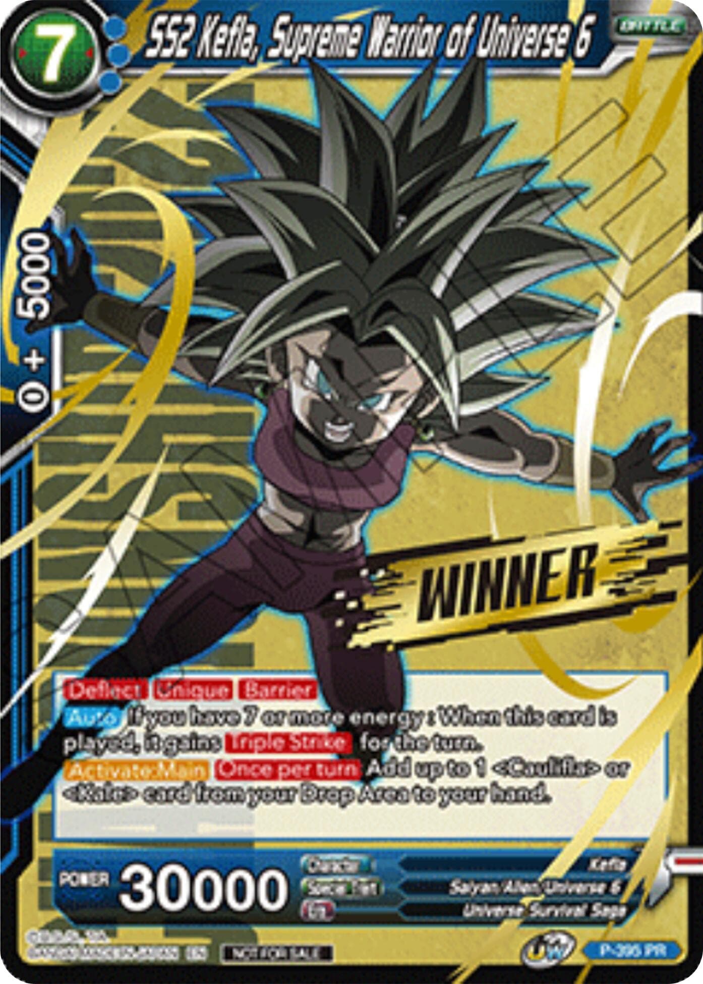 SS2 Kefla, Supreme Warrior of Universe 6 (Winner Stamped) (Championship Pack 2022 Vol.1) — Promotion Cards card