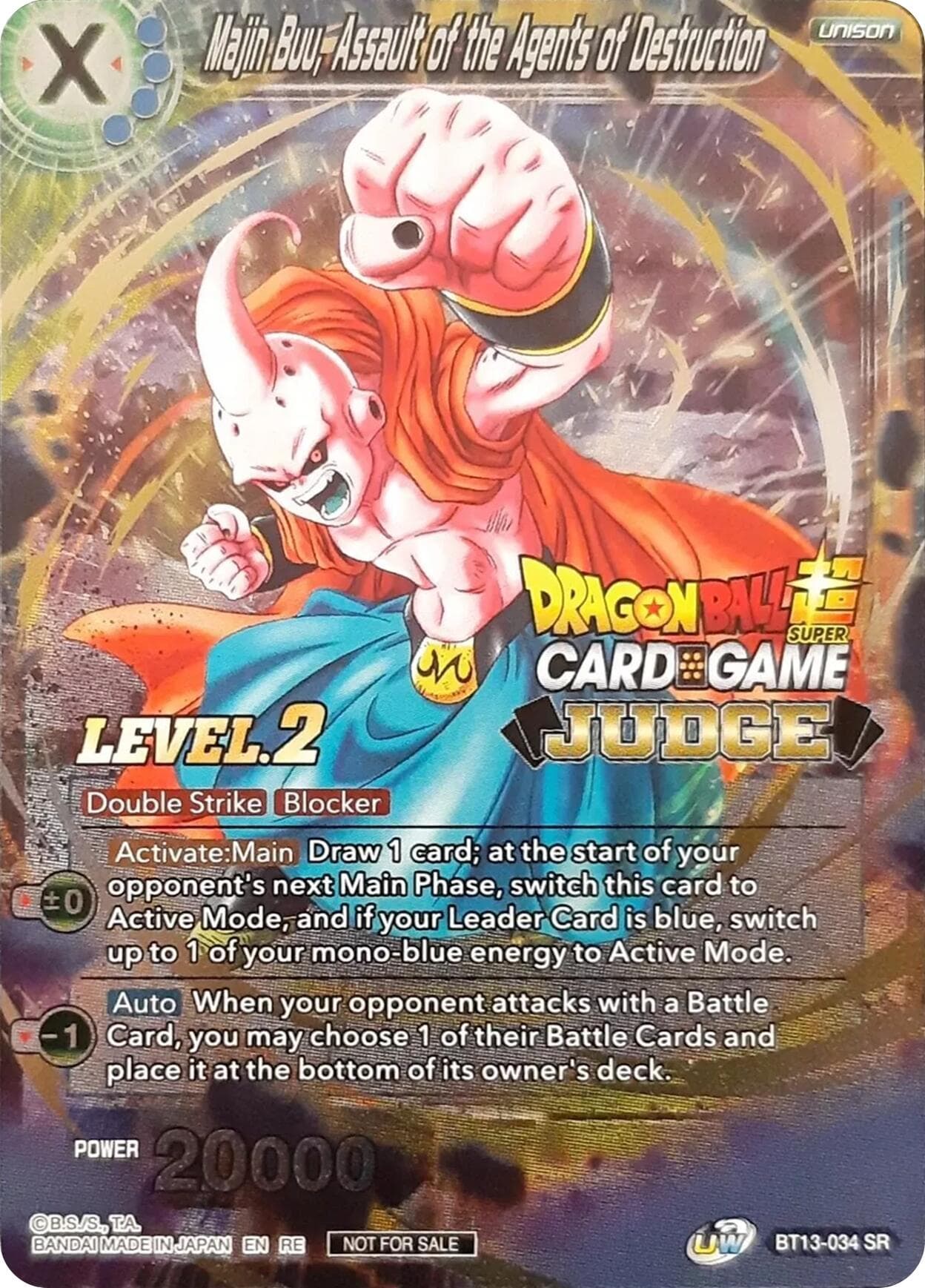Majin Buu, Assault of the Agents of Destruction (Level 2) (Judge) — Tournament Promotion Cards card