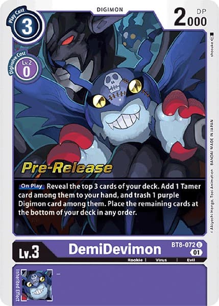 DemiDevimon — New Awakening Pre-Release Cards card