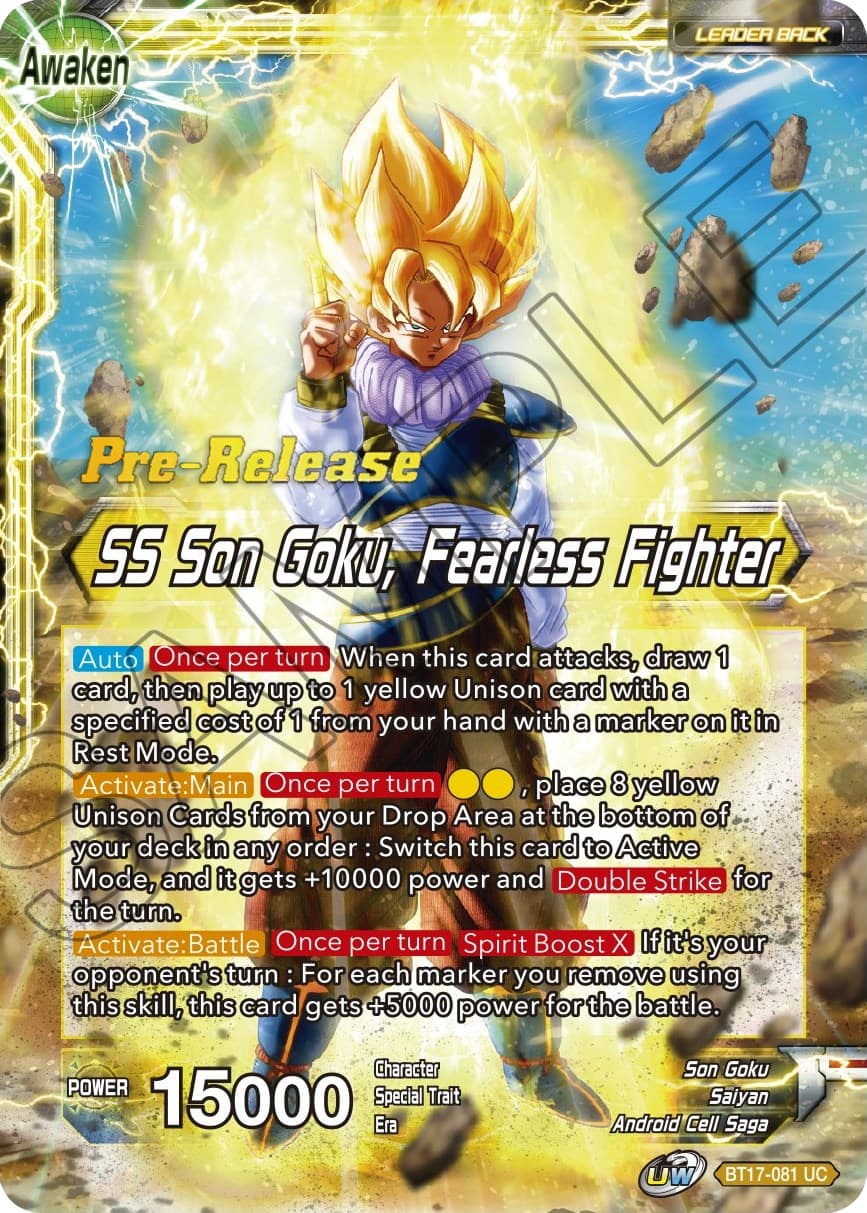 Son Goku // SS Son Goku, Fearless Fighter — Ultimate Squad Pre-Release Cards card