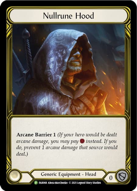 Nullrune Hood (Golden) - FAB068 — Flesh and Blood: Promo Cards card