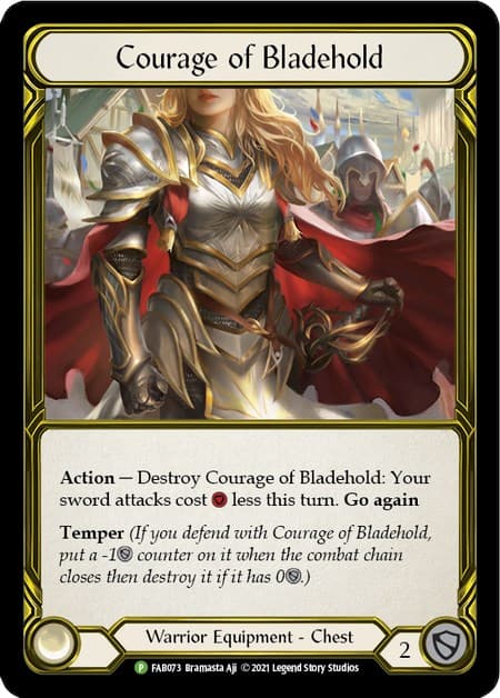 Courage of Bladehold (Golden) - FAB073 — Flesh and Blood: Promo Cards card
