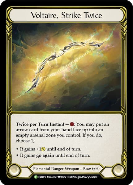Voltaire, Strike Twice (Golden) - FAB075 — Flesh and Blood: Promo Cards card
