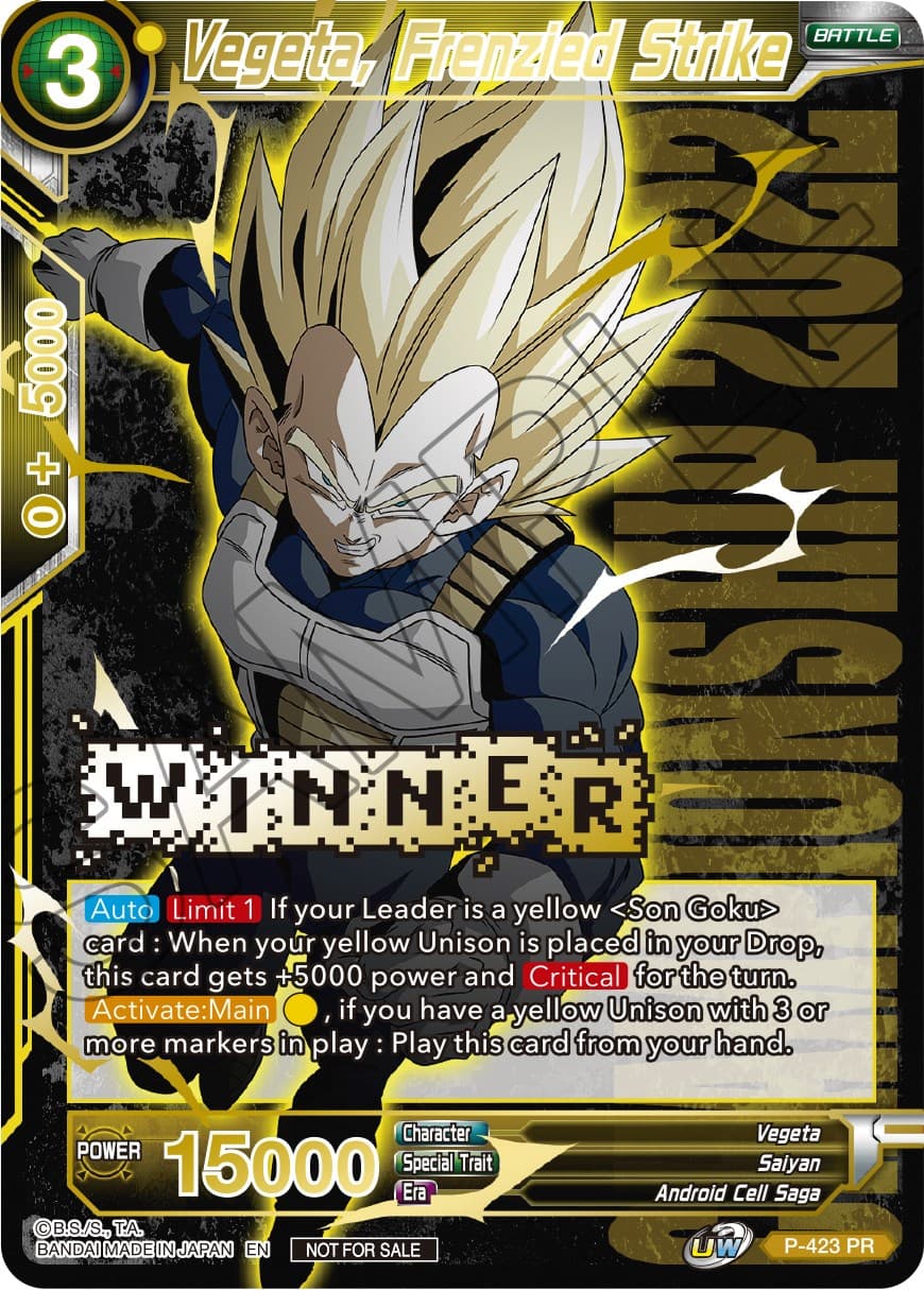 Vegeta, Frenzied Strike (Championship Pack 2022 Vol.2) (Winner Gold Stamped) — Promotion Cards card