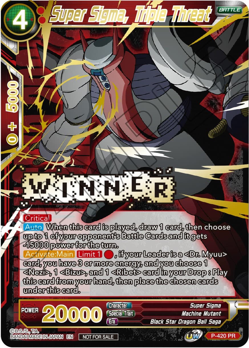 Super Sigma, Triple Threat (Championship Pack 2022 Vol.2) (Winner Gold Stamped) — Promotion Cards card