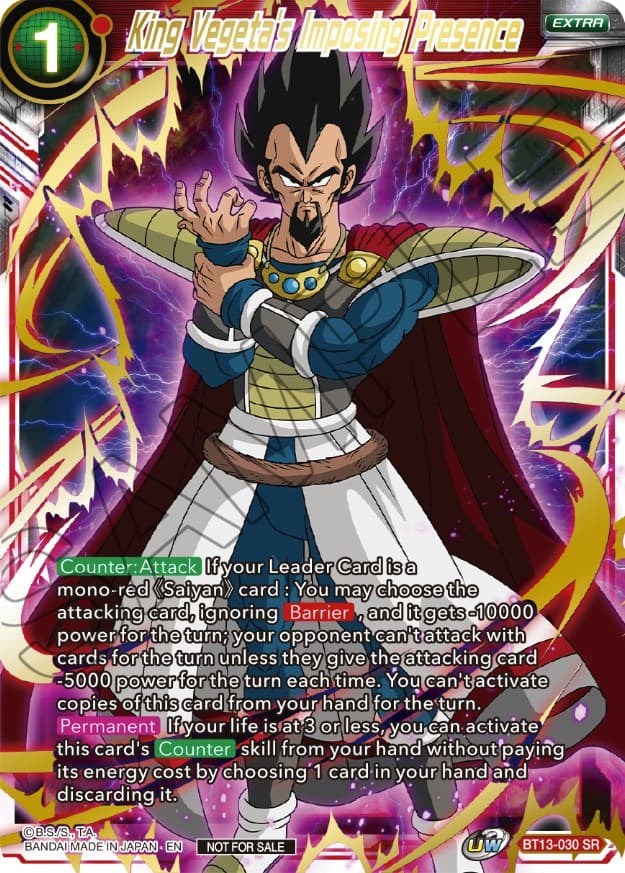 King Vegeta's Imposing Presence (Top 4) — Tournament Promotion Cards card