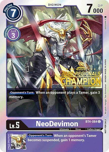 NeoDevimon (2022 Championship Online Regional) [Online Champion] — Great Legend card
