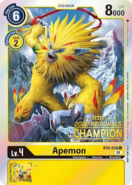Apemon (2022 Championship Online Regional) [Online Champion] — Double Diamond card