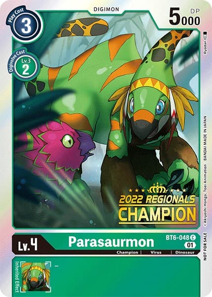 Parasaurmon (2022 Championship Online Regional) [Online Champion] — Double Diamond card