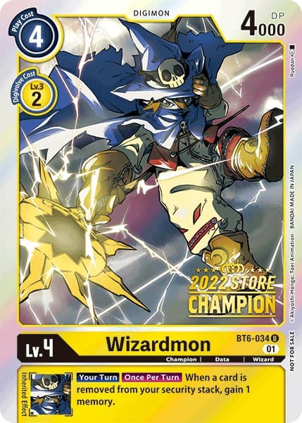 Wizardmon (2022 Store Champion) — Double Diamond card