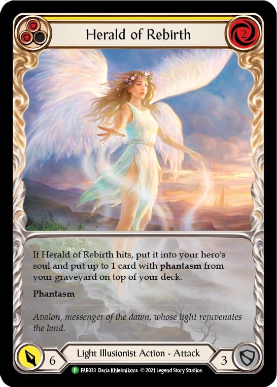 Herald of Rebirth (Yellow) - FAB033 — Flesh and Blood: Promo Cards card