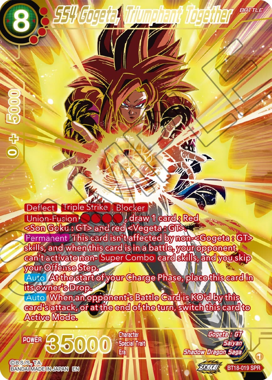 SS4 Gogeta, Triumphant Together (SPR) — Dawn of the Z-Legends card