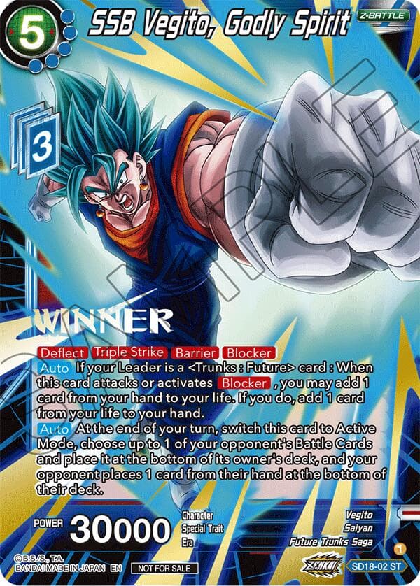 SSB Vegito, Godly Spirit (ZENKAI Celebration Winner-Stamped) — Promotion Cards card